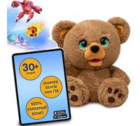 PLAYi PoE the Bear with Artificial Intelligence, Create Stories with One App and Move Mouth as Counting with ChatGPT AI Technology, Suitable for Kids, 60 Minutes Memory
