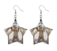 Playing Bears Artistic Wooden Earrings Pendant Vintage Earring Hooks Trendy Vacation Dangle Boho Eardrop Love