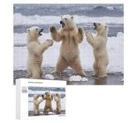 Playing Bears Funny Wooden Picture Puzzle Wood Jigsaw Creative Gift for Adults And Family Game