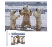 Playing Bears Funny Wooden Picture Puzzle Wood Jigsaw Creative Gift for Adults And Family Game