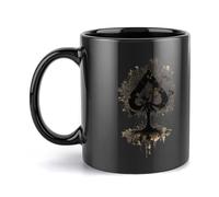 Playing Card Ace-s Tree Black Coffee Mug Cute Ceramic Cup with Handle Gift for Tea Coffee Home Work