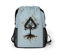 Playing Card Ace-s Tree Drawstring Backpack Dry And Wet Separation Sport Travel Beach Gym Sack String Yoga Bag