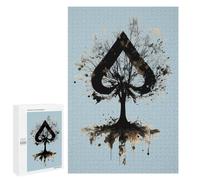 Playing Card Ace-s Tree Funny Wooden Picture Vertical Version Puzzle Wood Jigsaw Creative Gift for Adults And Family Game