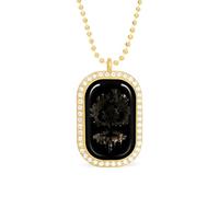 Playing Card Ace-s Tree White Shiny Diamond Necklace Square Pendant for Women Jewelry Gift