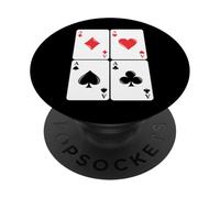 Playing Card Aces Gambling Poker Four of a Kind PopSockets Adhesive PopGrip