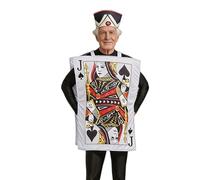 Playing Card Costume - Funny Jack Queen King Spades Cosplay Outfit | Carnival Masquerade Suit with Hat | Double Sided Printed Halloween Party Role Play Photography Prop Set for Adults Teens