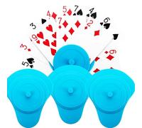 Playing Card Holder for Little Hands 1/2/4-Pack - Easy Grip Hands-Free Card Organizer, Card Sorting Tool for UNO, Poker, Board & Family Games, Blue/Green (4 Blue)