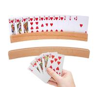 Playing Card Holder - Pack of 2 Playing Card Holders, Hands-Free Curved Storage Stand | Poker Holder Organiser Stand Racks Tray for Canasta, Poker Parties, Pinochle, Family Card Playing