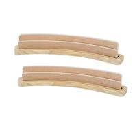 Playing Card Holder Stand - Ergonomic Wooden Curve, No-Slip Card Slots | 2pcs Organizer Tray Set With Polished Build, Classic Style For Poker, Bridge, And Canasta Games For Seniors, Kids, Adults