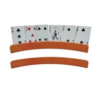 Playing Card Rack - Slot Wood Display, Stable Board Game Accessory | Natural Grain Finish, Visibility Improvement Aid, Home Tournament Club Gathering Locations, Convenient Hand Support Purpose