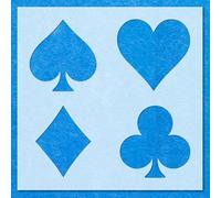Playing Card Suits Shape Stencil: Mylar Airbrush Wall Art Painting Crafts | DIY-A4 Stencil - Design Size (170mm 170mm)