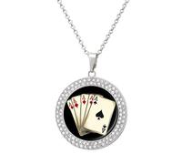 Playing Cards-Aces Necklaces for Women Gold Necklace Pendant Chain Diamond Necklace Jewelry Gifts