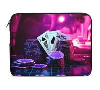 Playing Cards Dice And Chips Abstract Art Casino Laptop Case Sleeve Bag 12inch Durable Shockproof Protective Computer Carrying Cover Briefcase