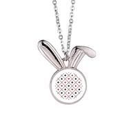 Playing Cards Gambling Utensils Pattern Rabbit Necklace Pendant Bunny Animal Jewelry Gift