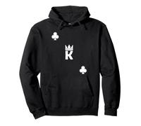 Playing Cards Graphic Simplistic King of Clubs Pullover Hoodie