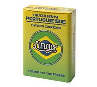 Playing Cards in Tin Box | Sturdy Travel Case | Language Learning Game Set with Useful Phrases | Fun Visual Flashcard Deck to Increase Vocabulary and Pronunciation Skills (Brazilian)