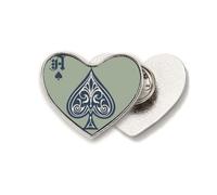 Playing Cards Pattern Gambling Utensils Heart Metal Pin Brooch Clip Love