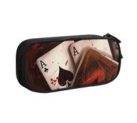 Playing Cards Pencil Case, Zip Smooth Pencil Case, Portable Pencil Case Large School Stationery Storage Bag, Make-Up Bag