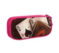 Playing Cards Pencil Case, Zip Smooth Pencil Case, Portable Pencil Case Large School Stationery Storage Bag, Make-Up Bag