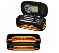 Playing Cards Pencil Holder Bag Bright Red Black White Symmetrical Geometric Pencil Case College Office Organizer for Students Boy Girl Teens Adults