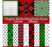 Playing Cards Scrapbook Paper: Casino Decorative Paper Pad | 8.5" x 8.5" Book with 12 Double Sided Designs | Great for Scrapbooking, Junk Journaling, Die-cutting and Various Other Papercrafts