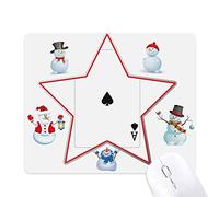 Playing Cards Spade A Pattern Christmas Snowman Family Star Mouse Pad