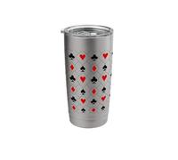 Playing Cards Suit Symbols Magical Pattern Stainless Steel Insulated Tumbler