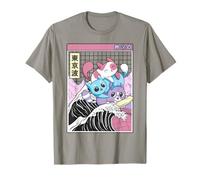 Playing Cats Surfing Kanagawa Wave Kawaii Anime Vaporwave T-Shirt