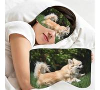 Playing Chihuahua Pattern, Sleep Mask for Home Travel, Full Eye Covers Light Blocking Eye Mask Sleep Eye and Ear Muffs