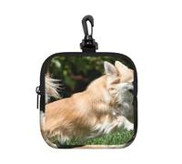 Playing Chihuahua Pattern, Square Zipper Storage Bag, Neoprene Coin Purse, Small Wallets, Change Pouch, Change Purse