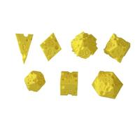Playing Dice - Cheese Polyhedral Game Dice | 3D Printed Fun Prop for Decision Making Math Learning Tabletop Classroom Travel Family Night Party