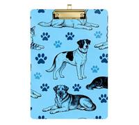 Playing Dog Black and Light Blue Brother Non Slip clipboard Plastic for 5th Grade Classroom Essentials for Teachers Size 9 x 12 Gold