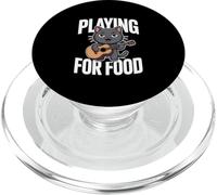 Playing For Food Cute Cat Guitar Musician PopSockets PopGrip for MagSafe