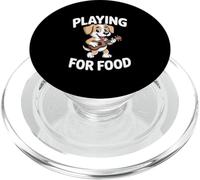 Playing For Food Cute Dog Guitar Musician PopSockets PopGrip for MagSafe