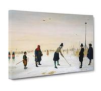 Playing Golf On The Ice By Hendrick Avercamp Canvas Print | Gallery Wrapped 30mm Frame Wall Art | 30x20 inches | Ready to Hang | Classic Sport Picture | Living Room Bedroom Lounge Office