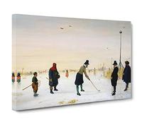 Playing Golf On The Ice By Hendrick Avercamp Canvas Print | Gallery Wrapped 30mm Frame Wall Art | 30x20 inches | Ready to Hang | Classic Sport Picture | Living Room Bedroom Lounge Office