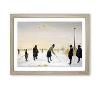 Playing Golf On The Ice By Hendrick Avercamp Classic Painting Framed Print | A2 Oak Framed Wall Art | Ready to Hang | Classic Sport Picture | Living Room Bedroom Lounge Office