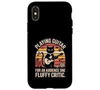 Playing Guitar For An Audience Of One Fluffy Critic Cat Case for iPhone X/XS