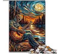Playing Guitar Under The Stars Jigsaw Puzzles for Adults Teenagers Jigsaws Puzzle, Relax Games Is Ideal As A Gift for The Whole Family (50x75cm)