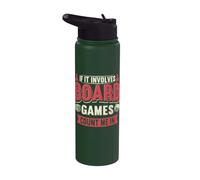 Playing If It Involves Board Games Count Me in Board Gamer Stainless Steel Insulated Water Bottle
