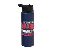 Playing If It Involves Board Games Count Me in Board Gamer Stainless Steel Insulated Water Bottle