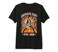 Playing Lincoln Abraham Guitar 4Th July 250Th Premium T-Shirt