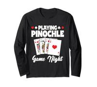 Playing Pinochle Game Night Card Games Design Cards Melds Long Sleeve T-Shirt