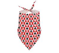 Playing Poker Card Suit Red White Checker Cute Pet Bandana Scarf Triangle Drool Bib Stylish Handkerchie Fit Cats Dogs Pet Gifts