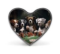 Playing Poker Dogs Heart Lapel Pin Enamel Pins Cute Button Pins | Fashion Brooches for Backpack Hat Bags Jacket Coat Women and Men