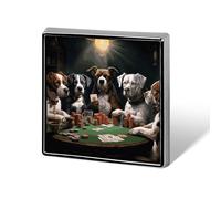 Playing Poker Dogs Lapel Pin Fashion Brooch Pin Cute Button Badges Square Button Pins Enamel Pins Metal Pinback for Hat Shirt Clothing Bags Decoration