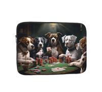 Playing Poker Dogs Laptop Sleeve Bag 17 Inch, Waterproof Shockproof Laptop Case Bag Computer Skin Bags Lightweight Tablet Carrying Case