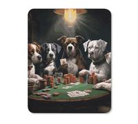 Playing Poker Dogs Mouse Pad, Non-Slip Mousepad, Stitched Edges Waterproof Vertical Version Mouse Mat with Cute Pattern for Gaming Work Computer Office 11.8"x9.8"