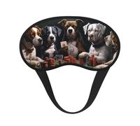 Playing Poker Dogs Sleep Mask for Women Girls Men Soft Comfortable Eye Mask with Adjustable Strap Blackout Eye Sleep Shade Cover for Travel Yoga Nap Shift Work