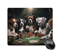 Playing Poker Dogs Square Mouse Pad Portable Computer Mousepad with Non-Slip Rubber Base 18 * 22cm Ultra-Thin Gaming Mouse Mat for Computer Laptop Office Desk Accessories